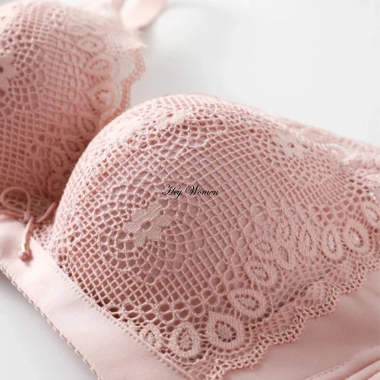 Push Up Bra for Women Sexy Floral Lace Bralette Wireless Soft Brassiere Padded Comfort Small Chest Gathered Female Lingerie