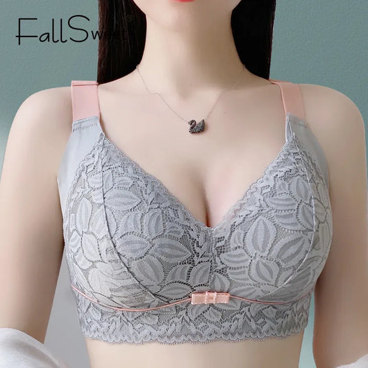 FallSweet Lace Bra Plus Size Sexy Bralette For Women Push Up thin Lace Underwear Wireless Lingerie Seamless Female Brassiere