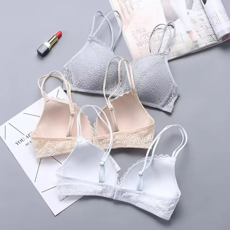 Load image into Gallery viewer, Women Seamless Bras Sexy Lace Wireless Bralette Solid Color Female Underwear Girl Push Up Lingerie Brassiere A B Cup Tube Top
